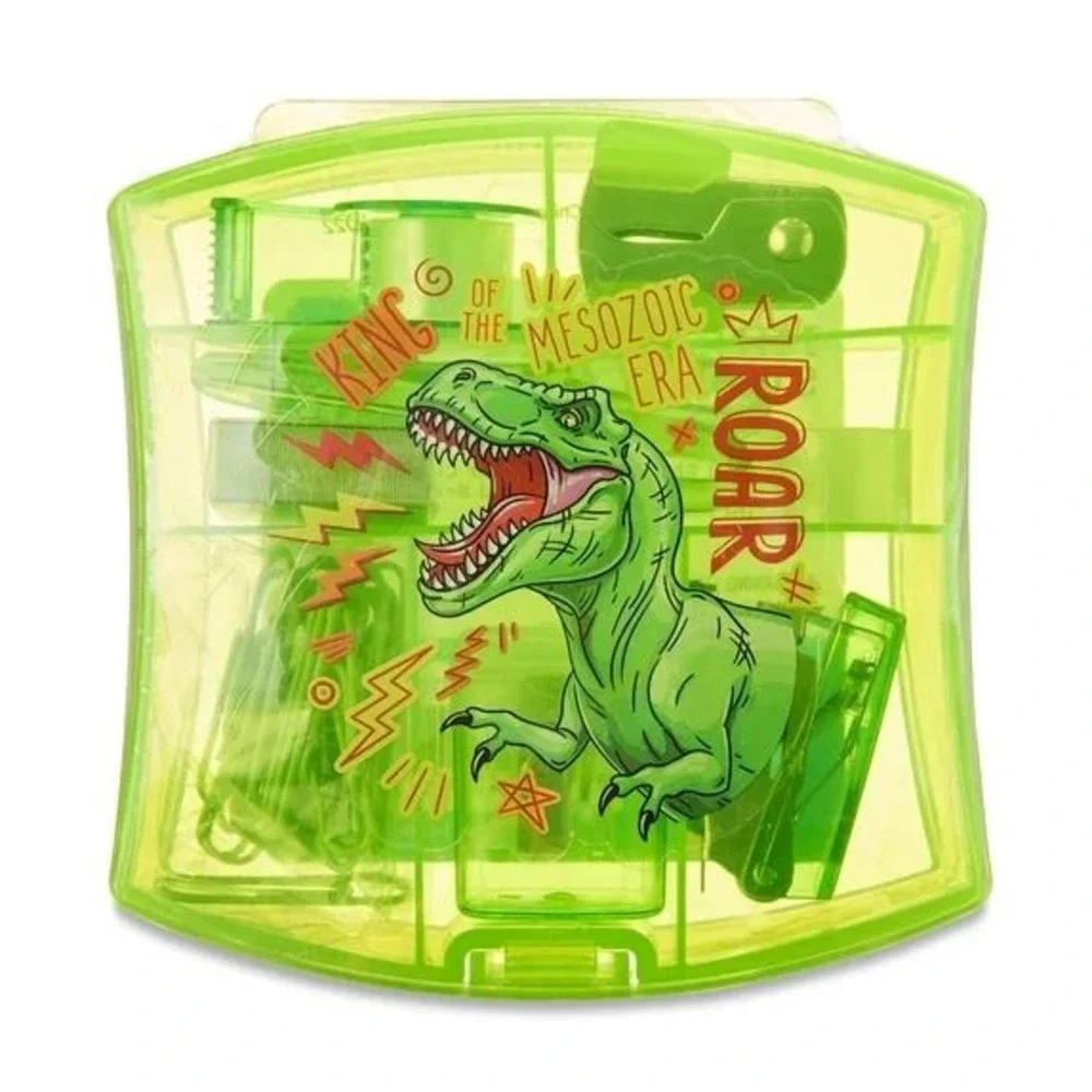 Pen & Gear Mini Office Supply Kit Kids OS Lime Green T-Rex Dinosaur 3 Pcs